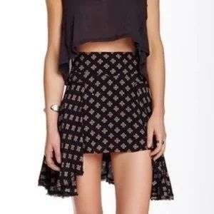 free people NEW YORK asymmetrical high low raw hem skirt